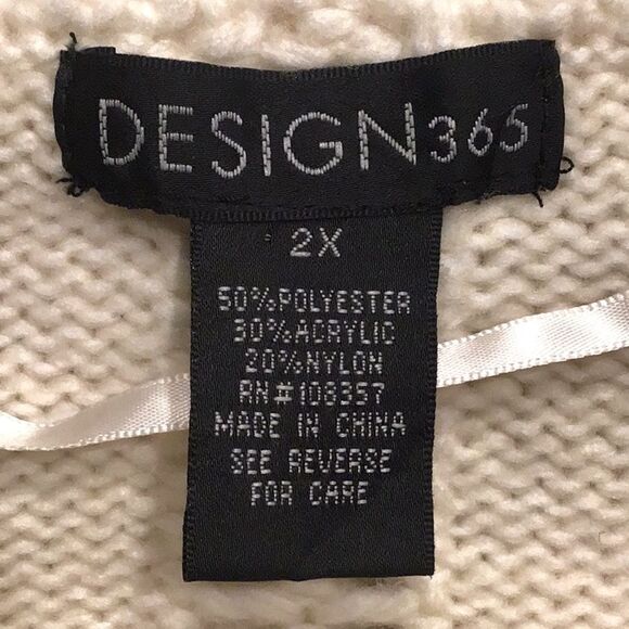 Design 365 Cream Cozy Puff Sleeve Collared Pullover Thick Knit Sweater - Picture 15 of 16